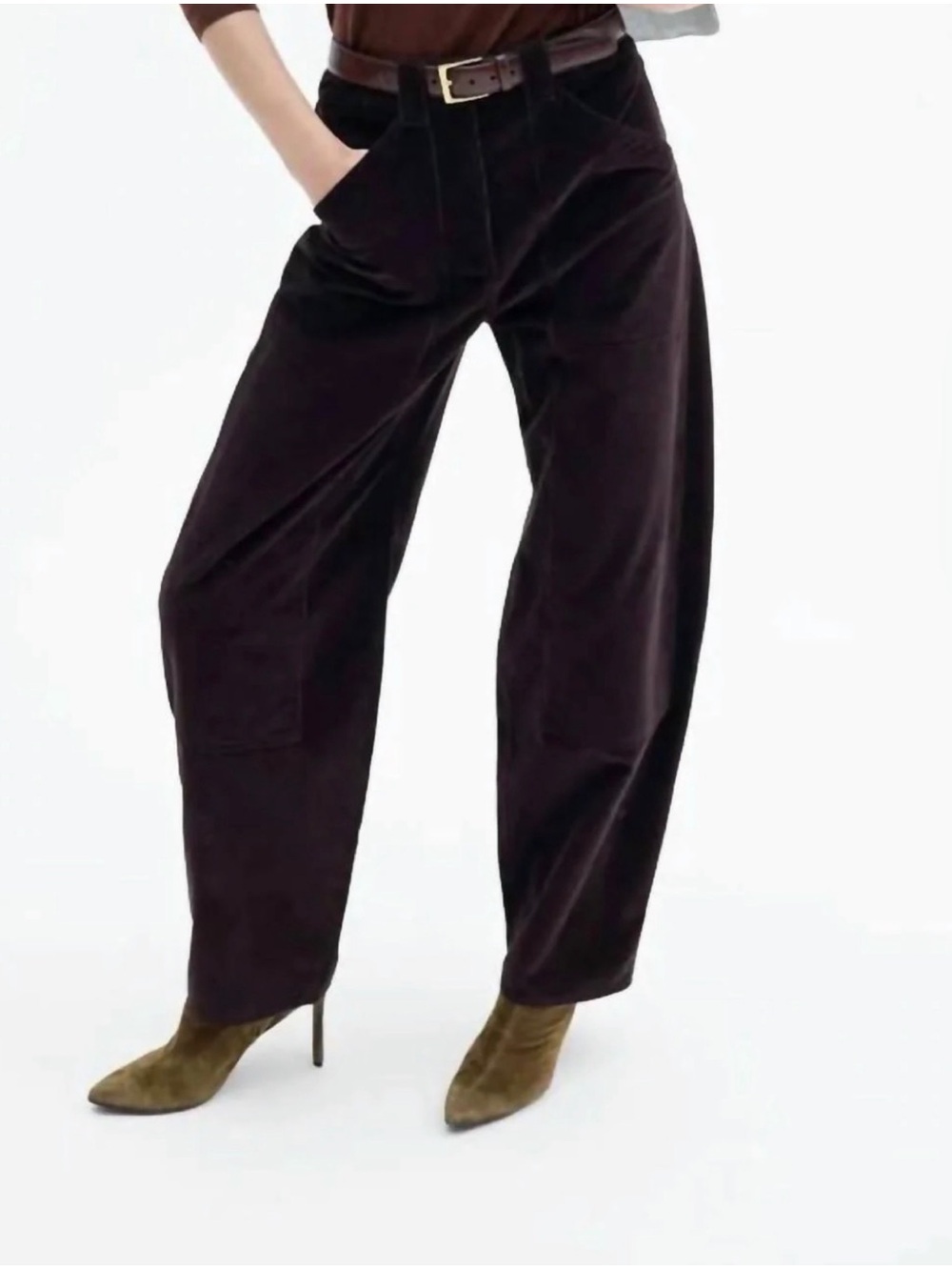 Co Corduroy patch pants chocolate